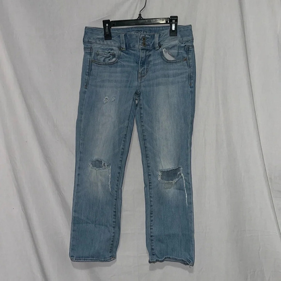distressed American Eagle Artist cropped jeans size 4 - Picture 1 of 4